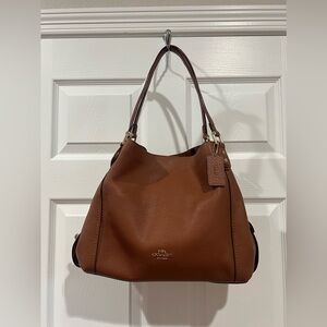 Coach Brown Pebbled Leather Edie 31 Shoulder Bag